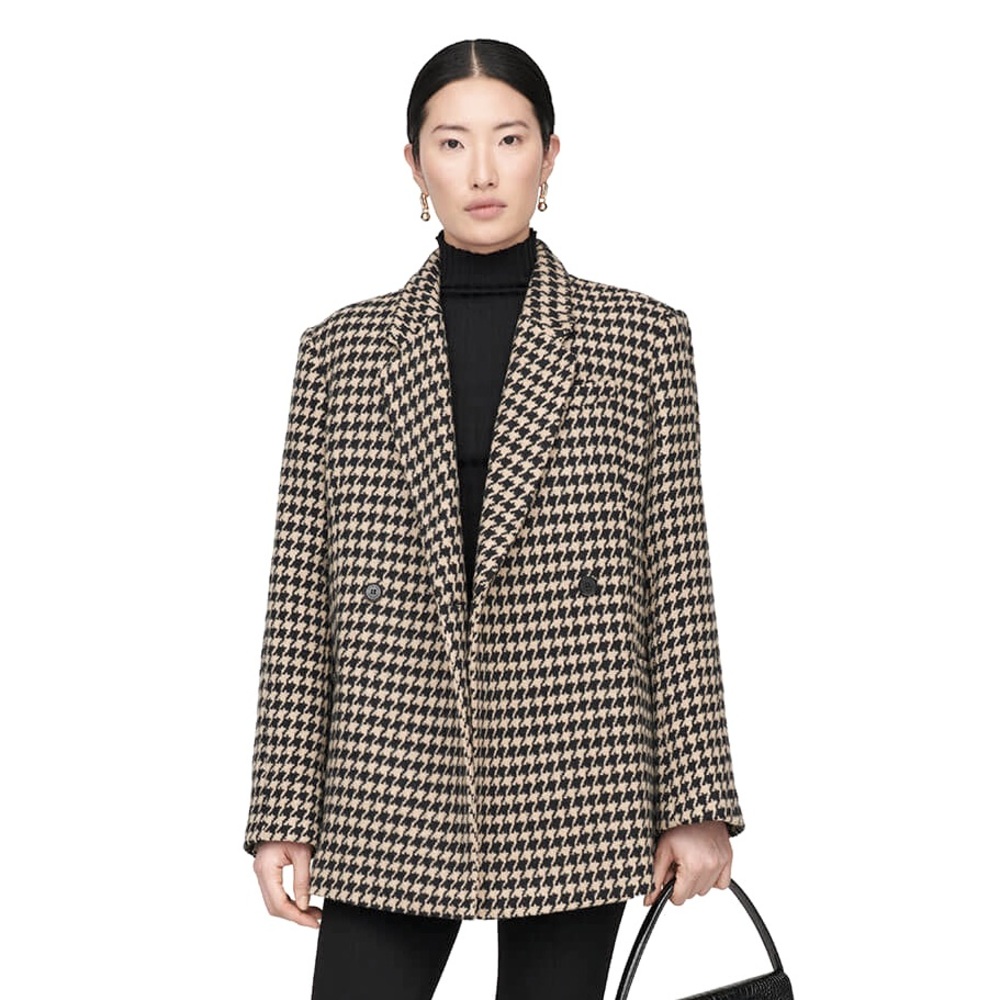 Anine Bing Kaia Blazer Houndstooth